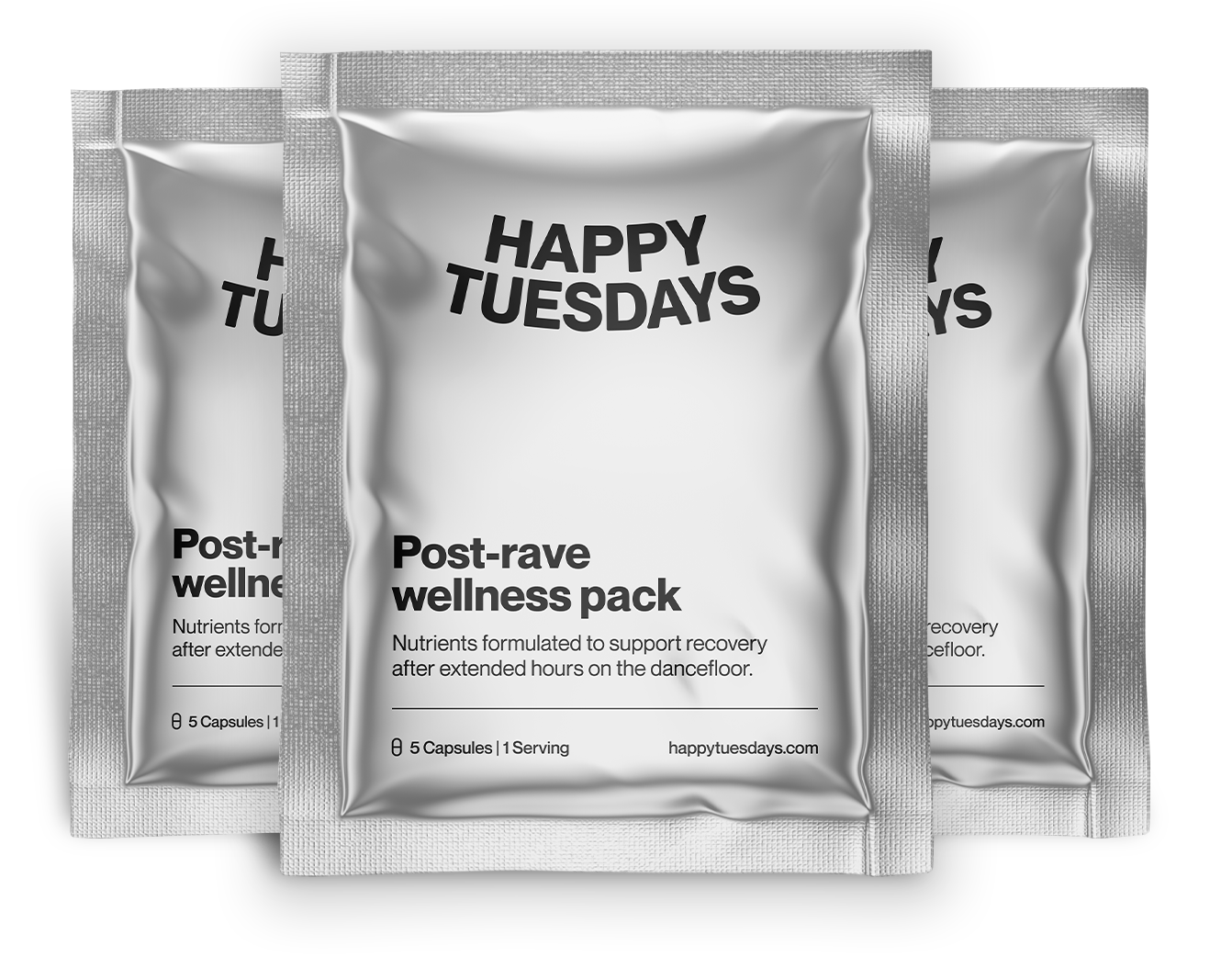 Happy Tuesdays post-rave wellness packs help your recover after extended hours on the dancefloor. Come down to Happy Tuesdays.co for an all-in-one supplement that supports mind and body recovery after a festival or rave recovery with high quality vitamins and nutrients.