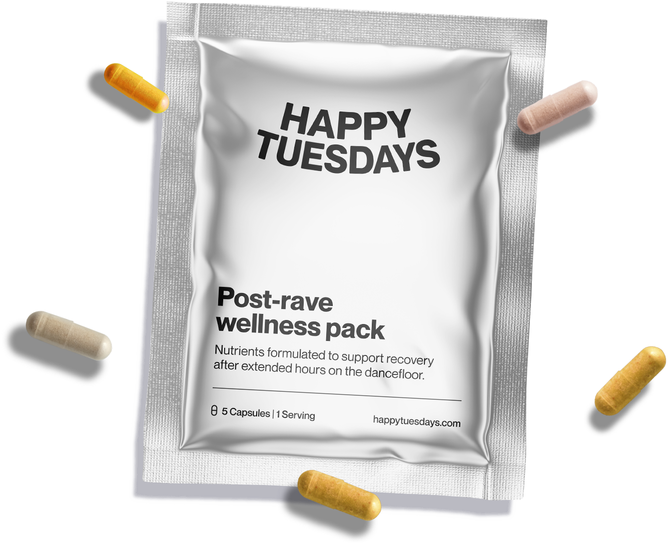 Happy Tuesdays post-rave wellness packs help your recover after extended hours on the dancefloor. Come down to Happy Tuesdays.co for an all-in-one supplement that supports mind and body recovery after a festival or rave recovery with high quality vitamins and nutrients.